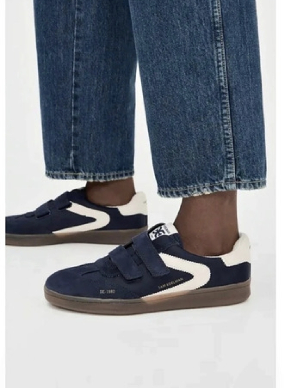 Sam Edelman Talia Sneaker Velcro Blue & White
